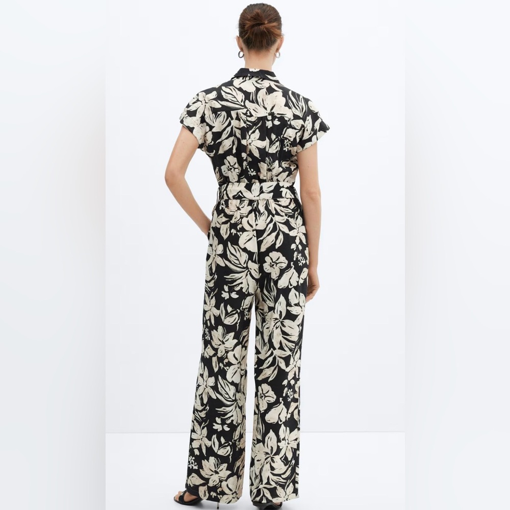 MNG Floral Black and White Jumpsuit XS - Picture 8 of 11